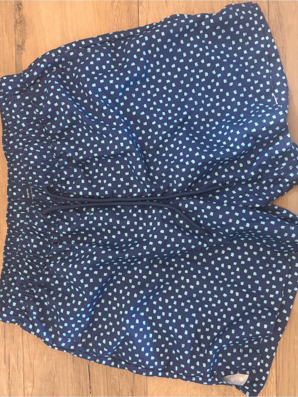 George Navy Blue Swim Trunks with Light Blue Dot Pattern